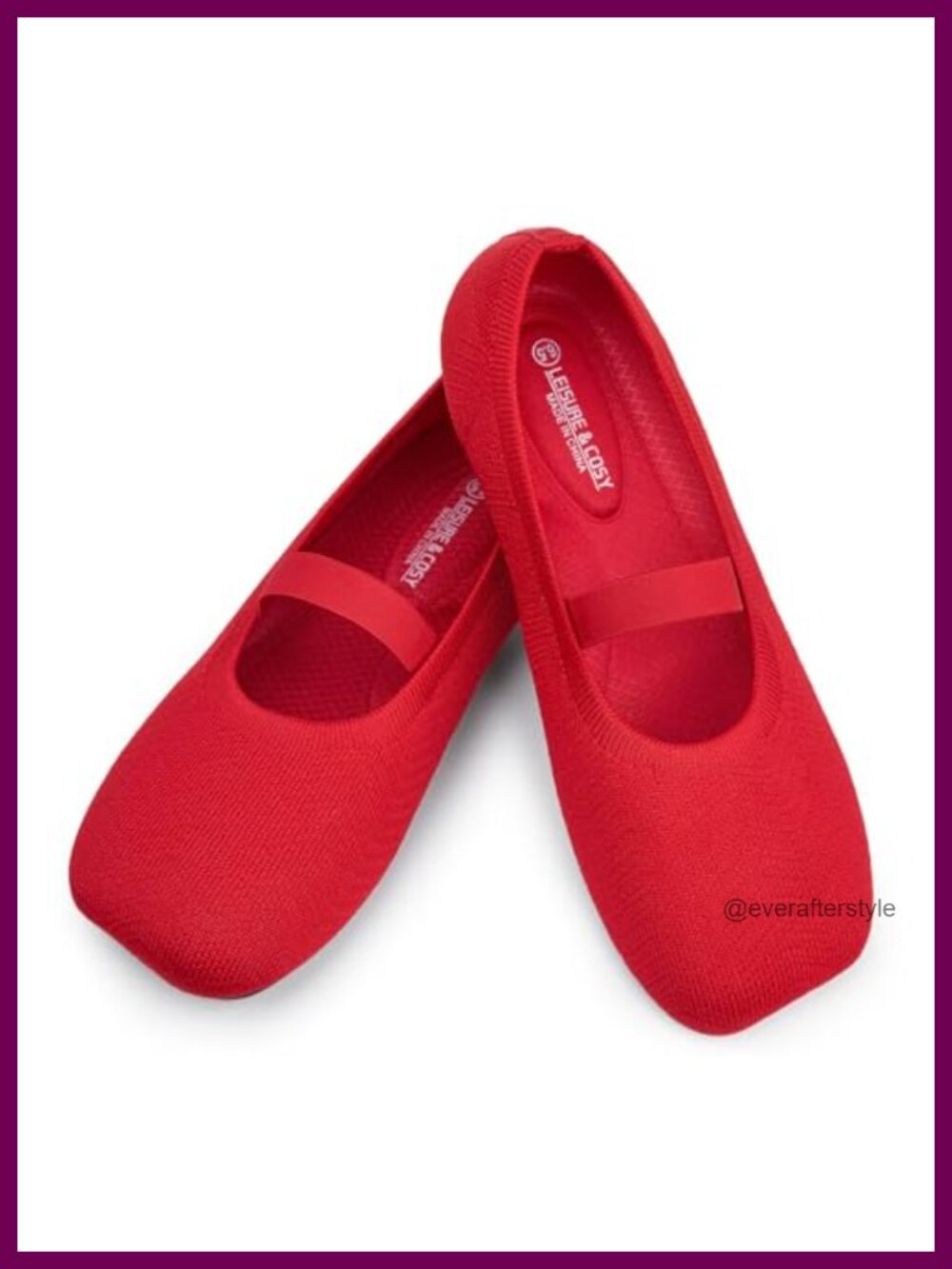 Wide Toe Box Mary Jane Ballet Flats Knit Arch Support Slip On